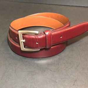 Coach oxblood leather silver buckle power belt